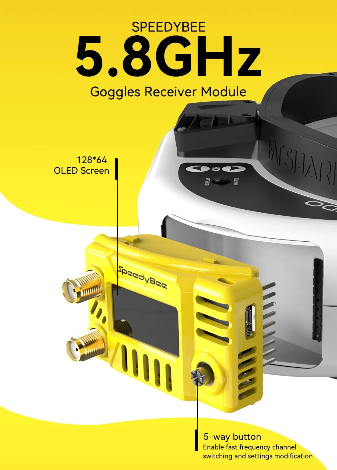 Hd Zero Camera - وحدة نظارات FPV من SpeedyBee بتردد