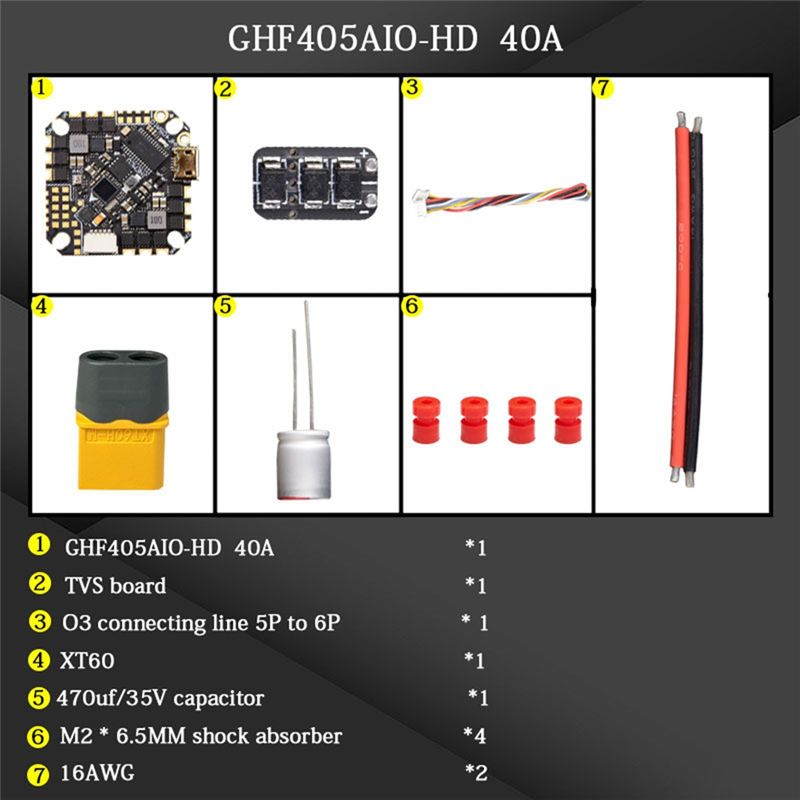 F405 Flight Controller - ABTI-GHF405AIO-HD 40A وحدة تحكم طيران AIO