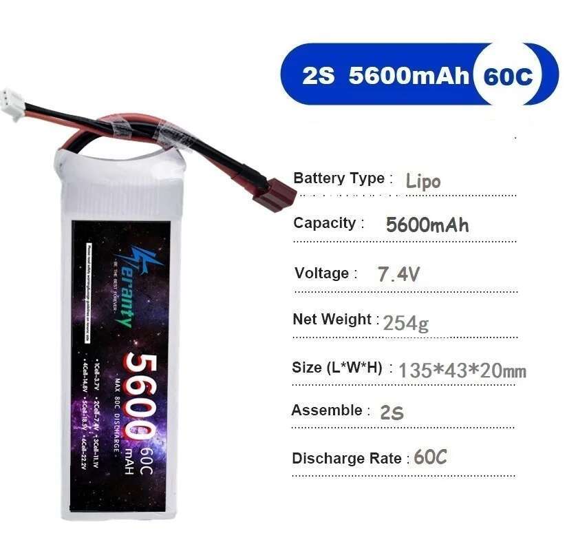 TERANTY 5600MAH 60C 2S 3S 4S 6 - مراجعة Lipo Battery 4S وسعره