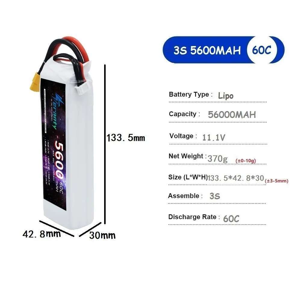 TERANTY 5600MAH 60C 2S 3S 4S 6 - مراجعة Lipo Battery 4S وسعره