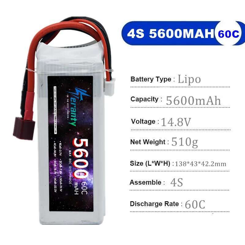 TERANTY 5600MAH 60C 2S 3S 4S 6 - مراجعة Lipo Battery 4S وسعره